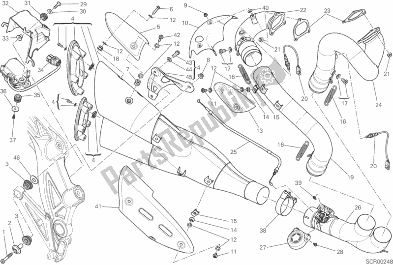 Tutte le parti per il Impianto Di Scarico del Ducati Diavel Carbon FL 1200 2017